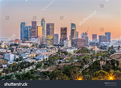 Skyline Los Angeles Sunset Stock Photo 654461641 | Shutterstock