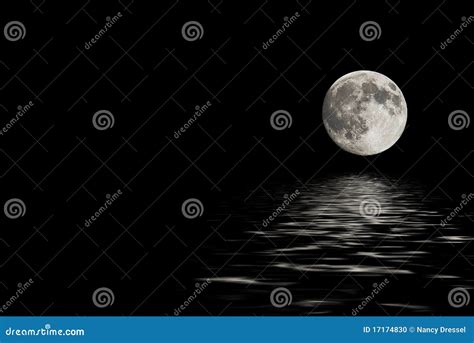 Full Moon Over Water Surface Stock Photo - Image of adults, ambitious ...