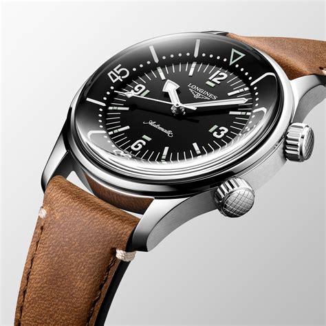 Longines Legend Diver 39mm Mens Watch Black Leather L37644500 Watches