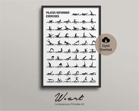 PILATES REFORMER POSTER Digital Download, Pilates Art Downloadable ...