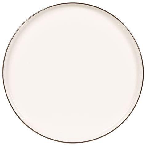 Assiette Plate En Porcelaine Blanche Et Liser Noir Berenice Maisons