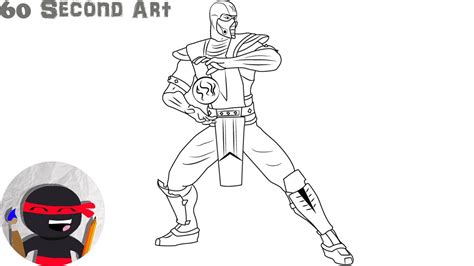 How To Draw Sub Zero Mortal Kombat Youtube