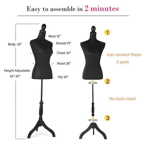 Hombour Female Mannequin Body Sewing Mannequin Torso Inch