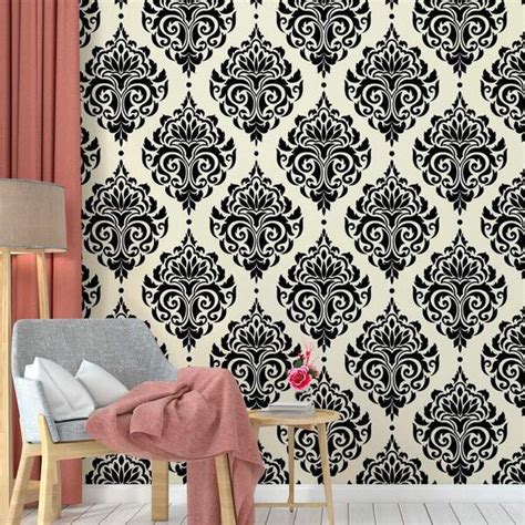 Papel De Parede Adesivo Vinílico Floral Mod 334 Damask 60x300cm Leroy