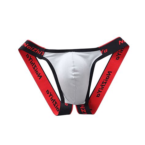 Rpvati Plus Size Mens Thong Soft Jockstrap Solid Color Low Rise Men