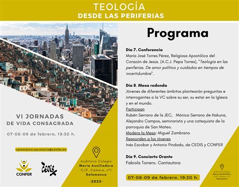 Las VI Jornadas de Vida Consagrada dedicadas a la Teología desde las