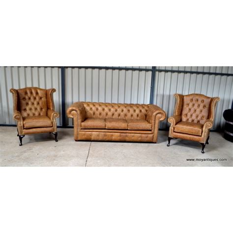 Chesterfield Cracked Tan Moy Antiques