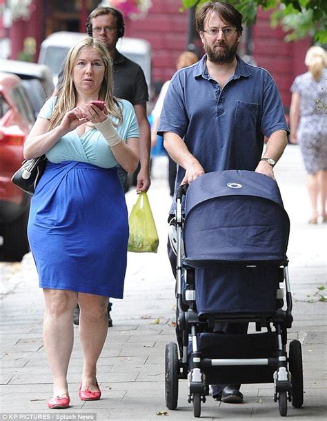 David Mitchell Pushes His Baby Daughter In Her Pram David Mitchell