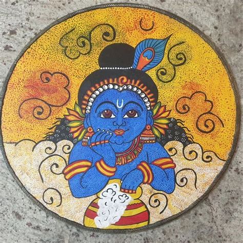 Cute Butter Krishna Kerala Mural Art Kerala Mural Painting Mural