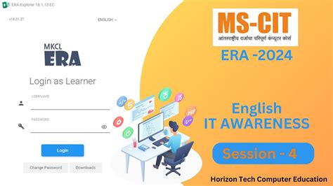 MS CIT ERA Session 4 English Mscit IT Awareness Era Session 4