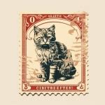 Vintage Cat Stamp Art Free Stock Photo - Public Domain Pictures