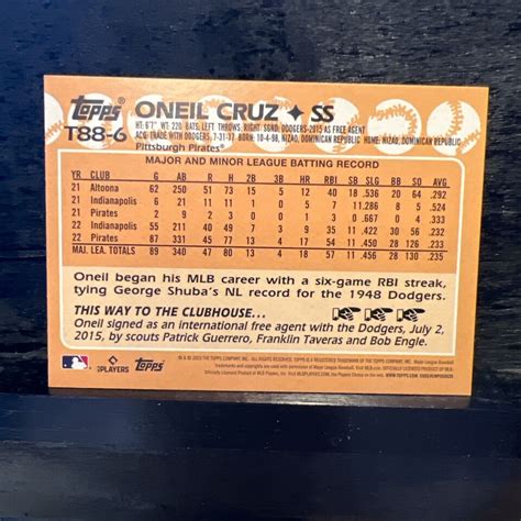 Oneil Cruz 2023 Topps T88 6 1988 Topps Baseball 35th Anniversary