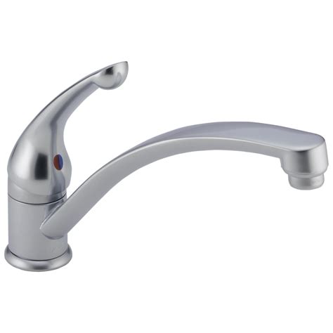 Single Handle Kitchen Faucet In Matte Chrome 141 Mcwf Delta Faucet