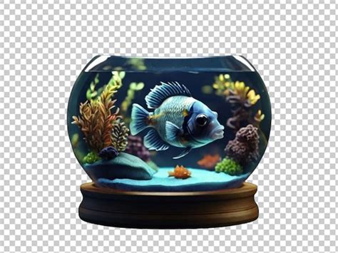 Premium Psd D Render Of A Cute Tropical Fish In Bowl