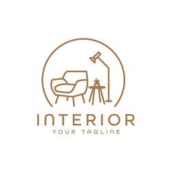 Home Decoration Interior Logo Design Royalty Free Vector