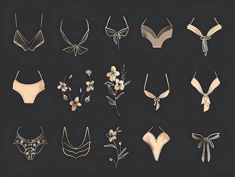 Women39s Lingerie Set Hand Drawn Vector Illustration Black And White Premium AI Generated Image