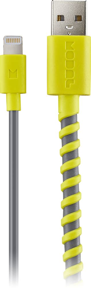 Best Buy Modal™ Apple Mfi Certified 4 Twist Lightning Cable Gray Yellow Md Ma5sc5