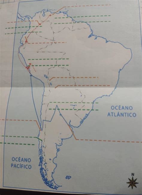 Traza Con Una L Nea Roja La Ruta De La Corriente Libertadora Del Sur Y