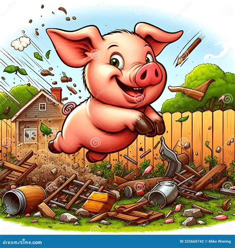 Idiom "Hog Wild", Meaning To Behave Wildly or Recklessly Stock