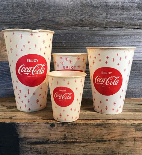 Vintage Coca Cola Wax Paper Cups Coke Cups S Red Etsy Coca