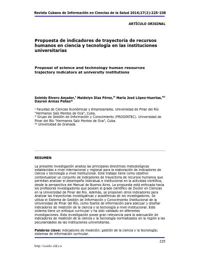 Propuesta De Indicadores De Trayectoria De Recursos Humanos En Ciencia
