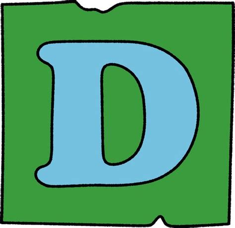 The Letter D In Blue And Green