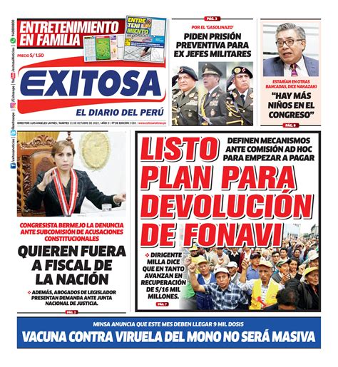 Diario Exitosa Lima Martes 11 De Octubre Del 2022 By Diario Exitosa