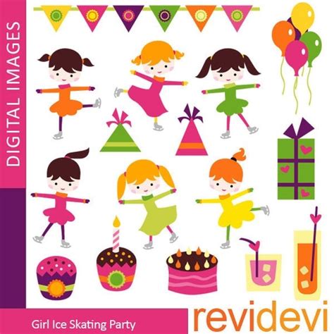 Girl Ice Skating Party 07368 Commercial Use By Revidevi On Etsy