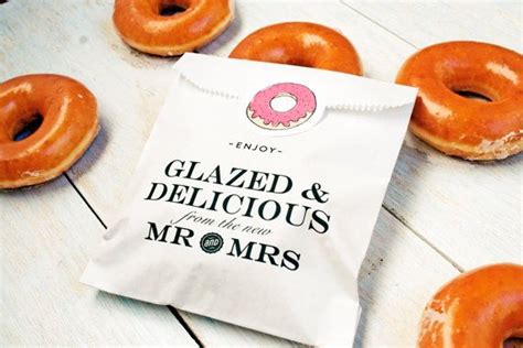 Donut Favor Bags Wedding Food Favor Idea Glazed And By Mavora Wedding Donuts Homemade Wedding