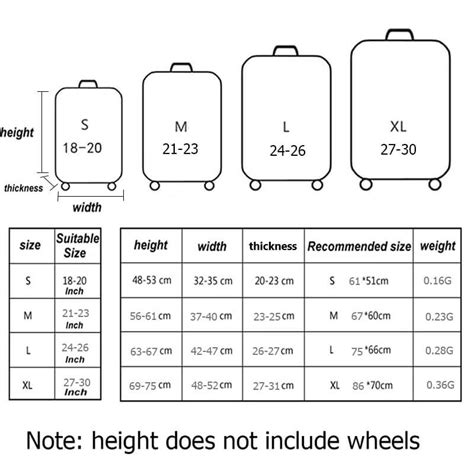 Luggage Bag Size Chart | Literacy Basics