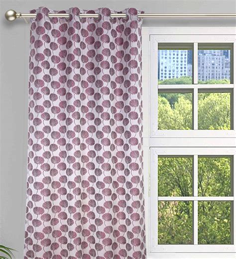 Buy Wine Polyester Light Filtering Feet Eyelet Curtain Set Of By