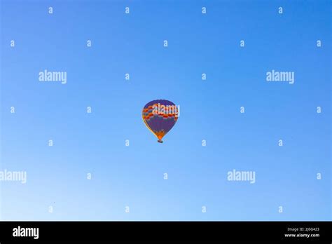 Hot Air Balloon Isolated On Clear Sky Background Ballooning Activity