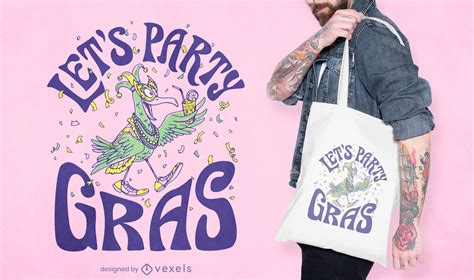 Mardi Gras Tote Bag Design Vector Download