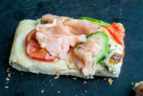 Smoked Salmon And Herbed Cream Cheese Focaccia