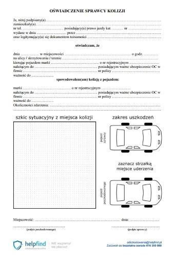Zdarzenie drogowe sporządzenie oświadczenia czy wezwanie Policji