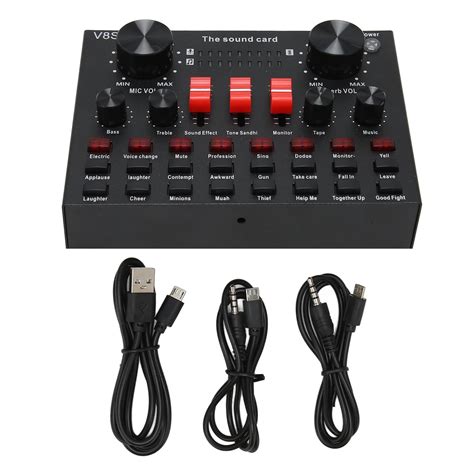 Bluetooth Live Sound Card 8 Modes Voice Changer Sound Mixer Board With