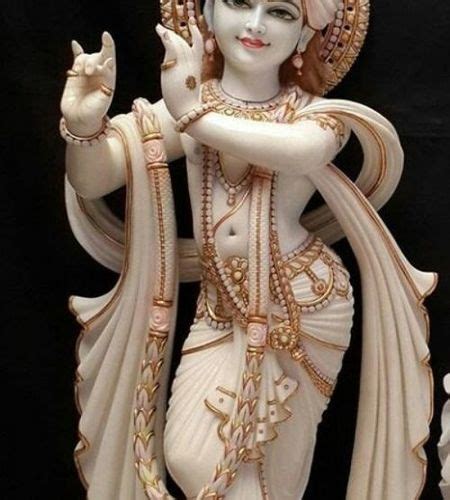 White Marble Krishna Statue For Worship With 1 10 Feet At Best Price