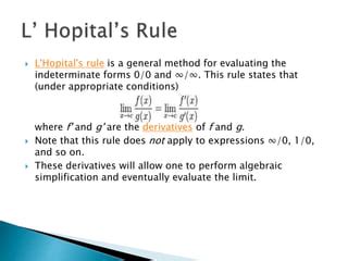 Indeterminate Forms And L Hospital Rule PPT