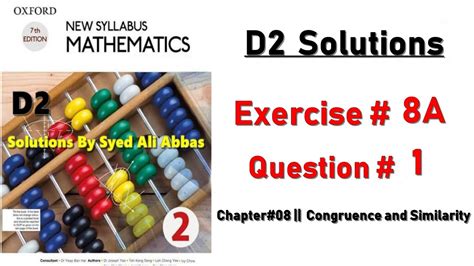 Exercise A Question No Oxford New Syllabus Mathematics Chapter