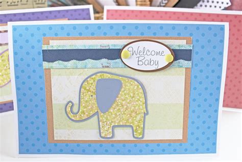 Welcome Baby Boy Baby Elephant Handmade Card Elephant Baby Shower