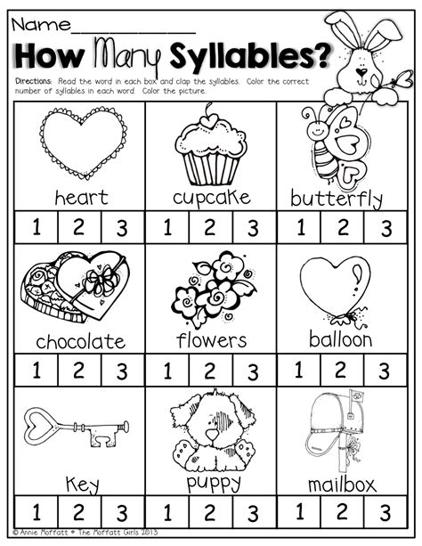 List Of Syllables For Kindergarten