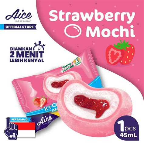 Jual Aice Ice Cream Mochi Strawberry Es Krim Pcs Shopee Indonesia