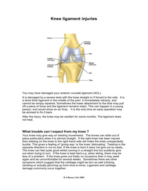 Knee Ligament Injuries