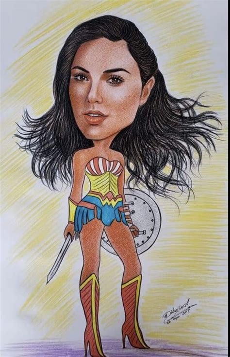 Dibujo A L Piz Devgal Gadot Gal Gadot Caricatures Dibujo