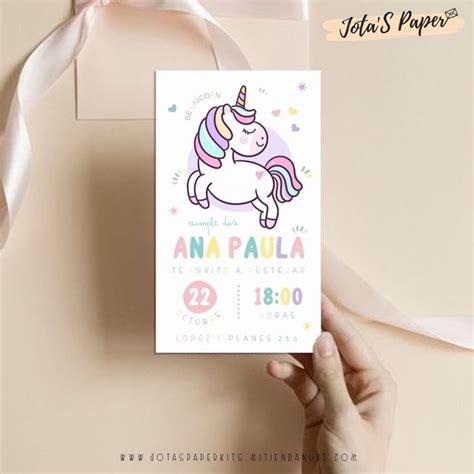 Invitacion Digital Party Unicornio Jotas Paper Kits