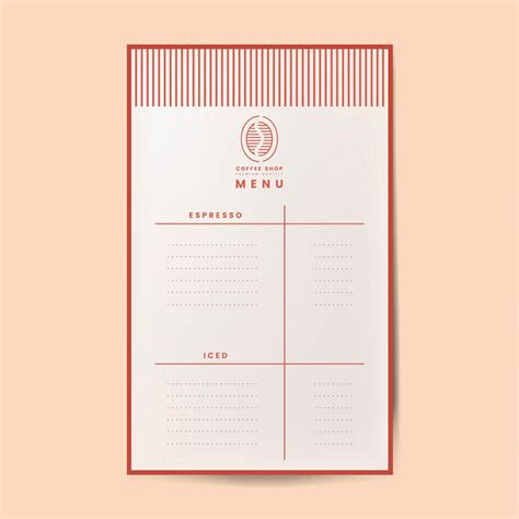 coffee menu template isolated vector  stock vector