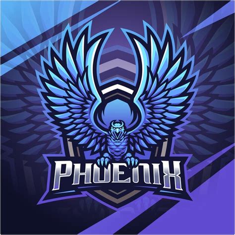 Premium Vector Blue Phoenix Esport Mascot Logo Design