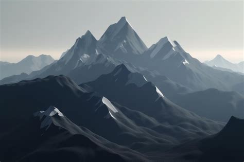 Premium Photo A Minimalist Landscape With A Scenic Mountain Range Or Peak