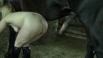 Blonde Lady Getting Fucked By A Black Stallion