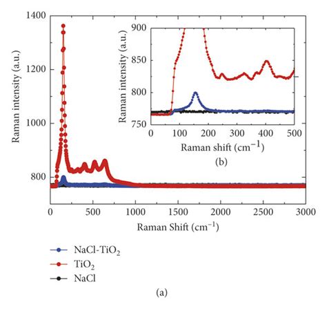 Raman Spectra Of Nacl Tio2 And Nacl Tio2 The Inert 0 To 500 Cm⁻¹